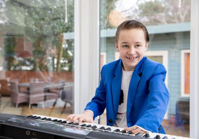 Josh playing keyboard