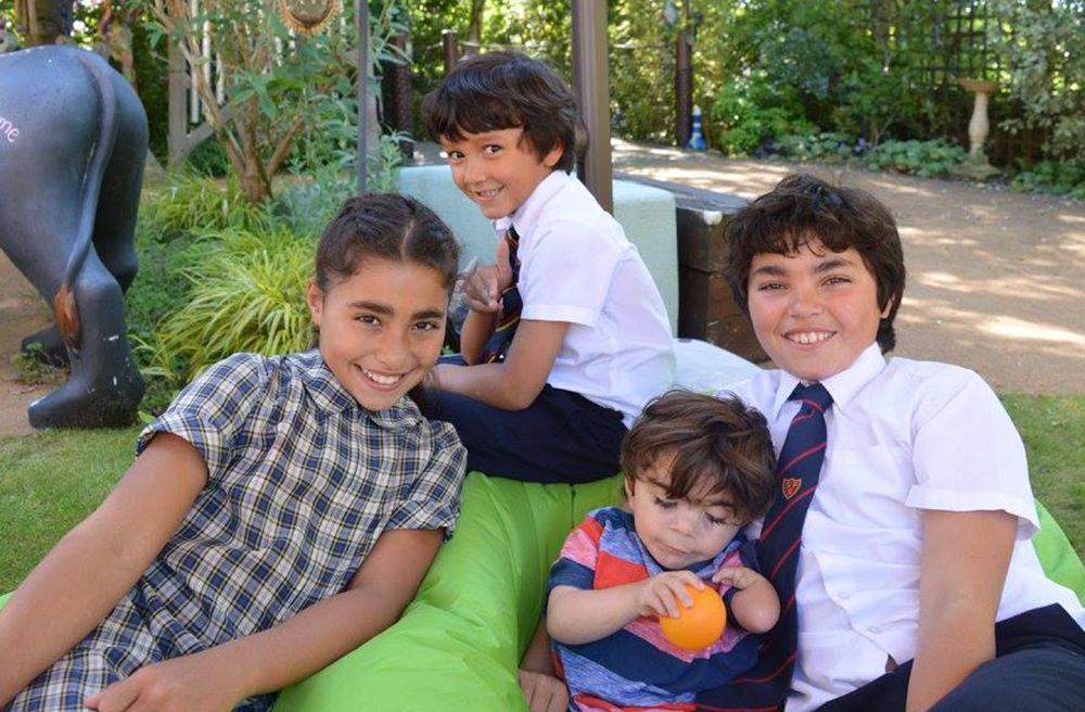 Reuben with his siblings (Aaron top-centre)