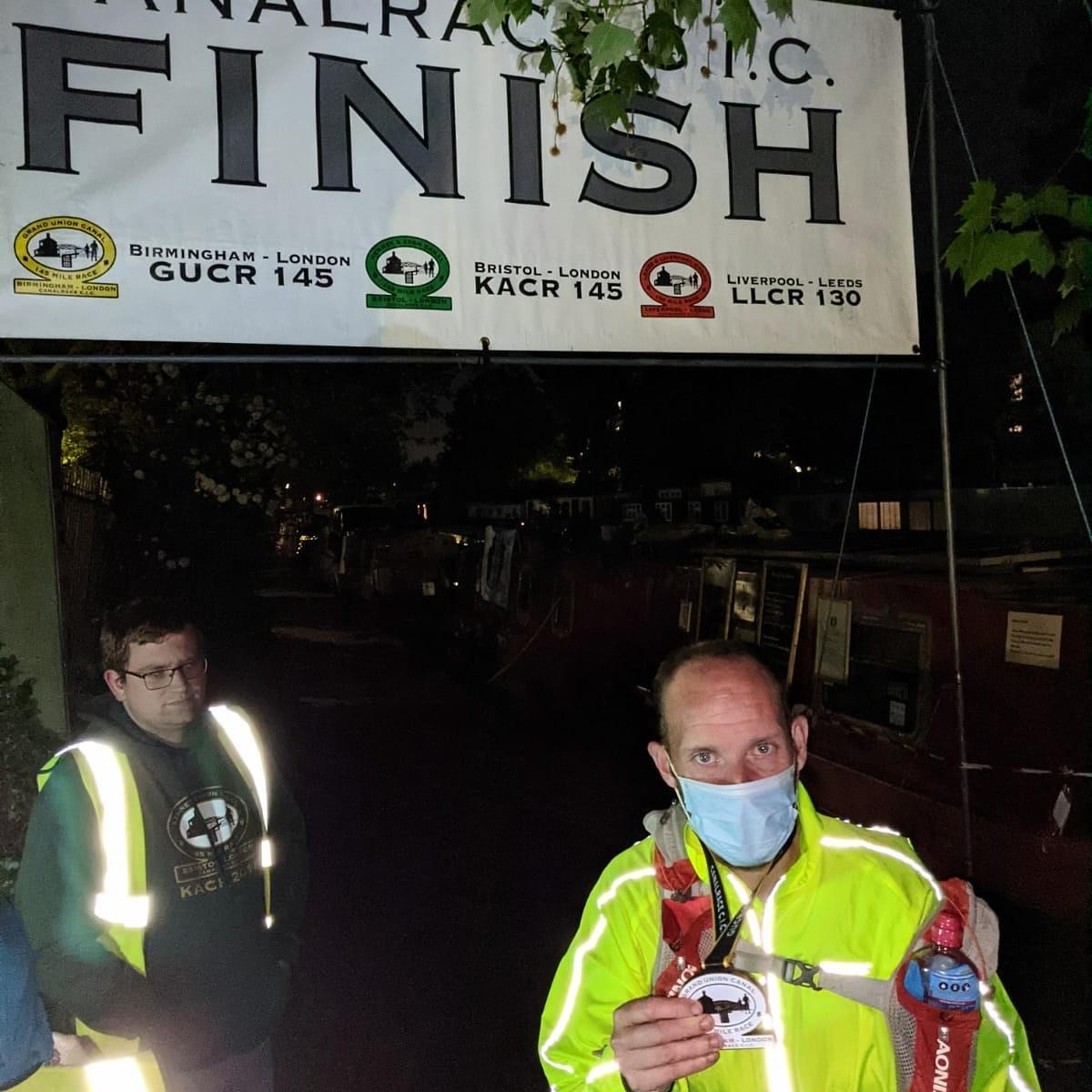 Neil Wheeler at the finish line