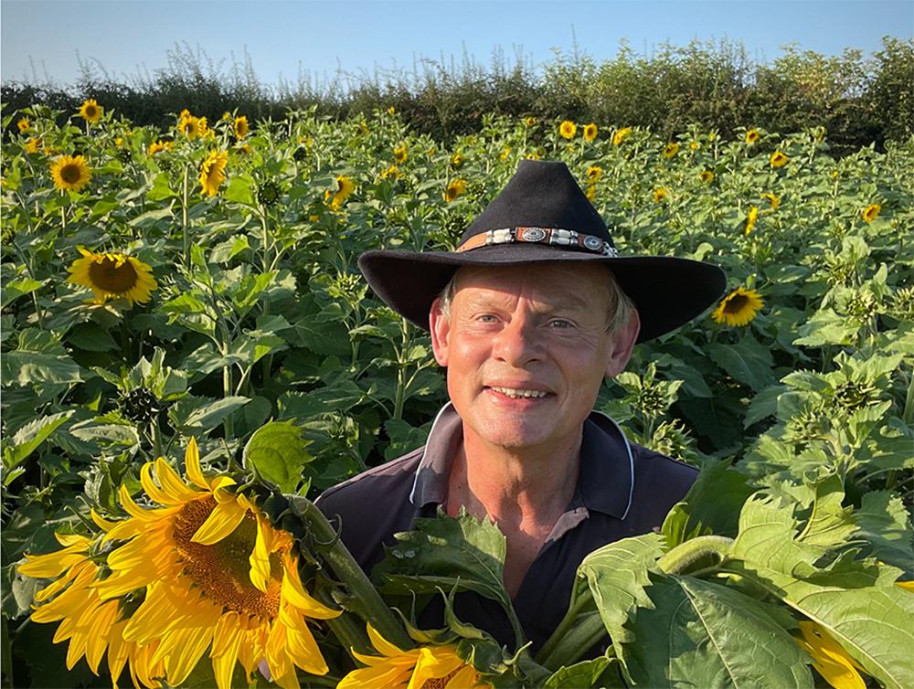 Martin with his sunflowers