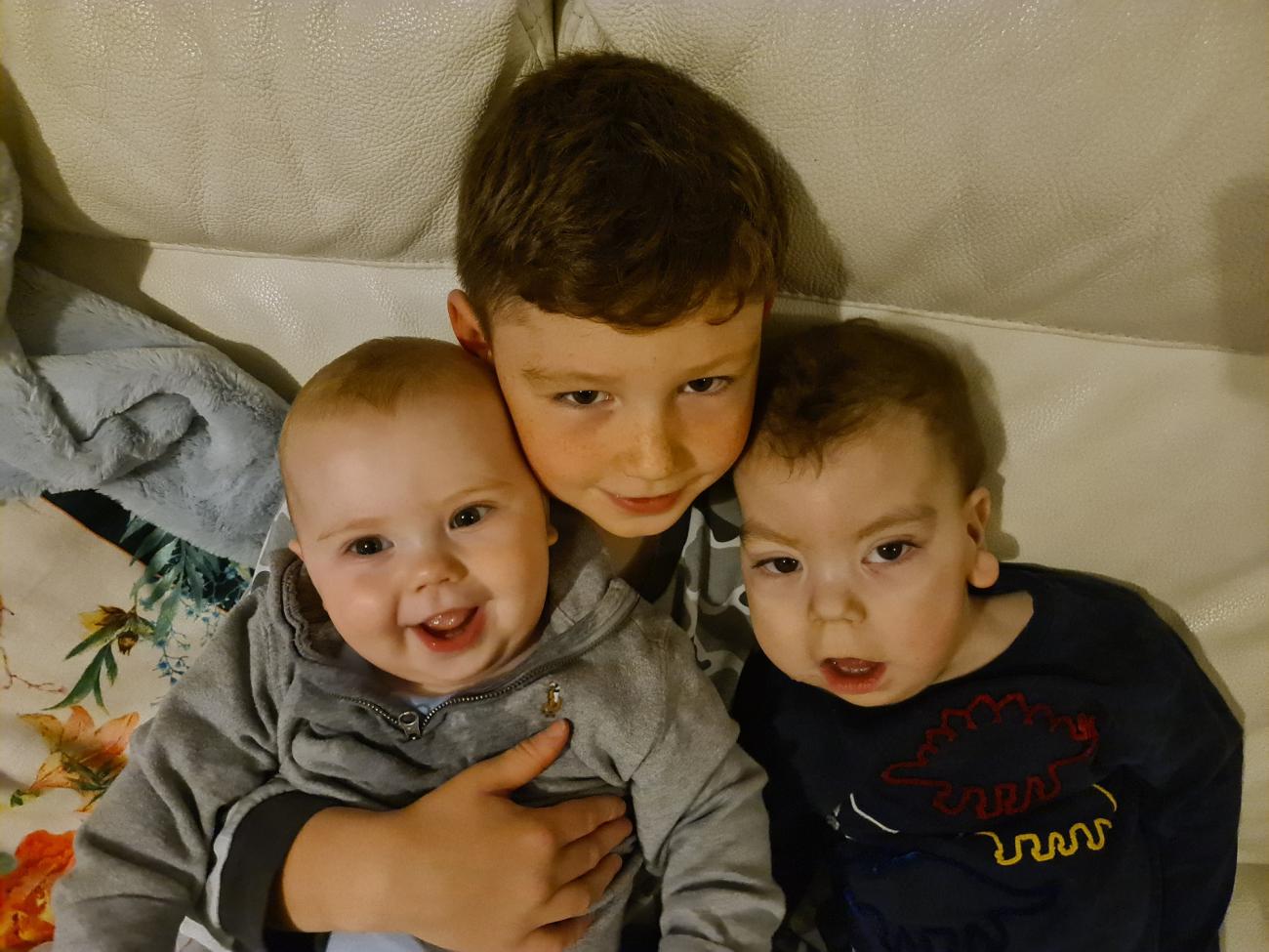 Brothers together - Big brother Harry with Felix and Reuben