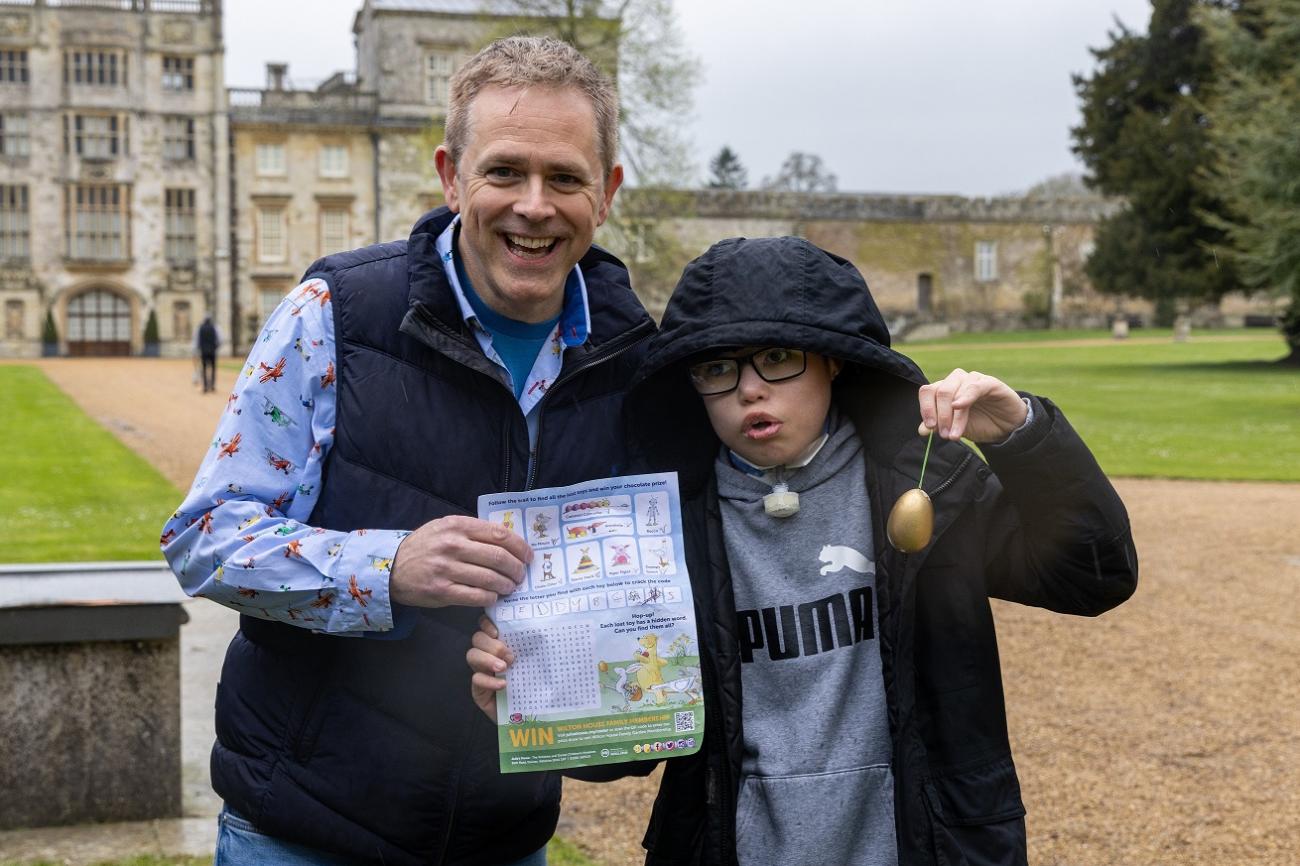 Chris Jarvis with Johnathon Lock at Julia's House Easter trail at Wilton House