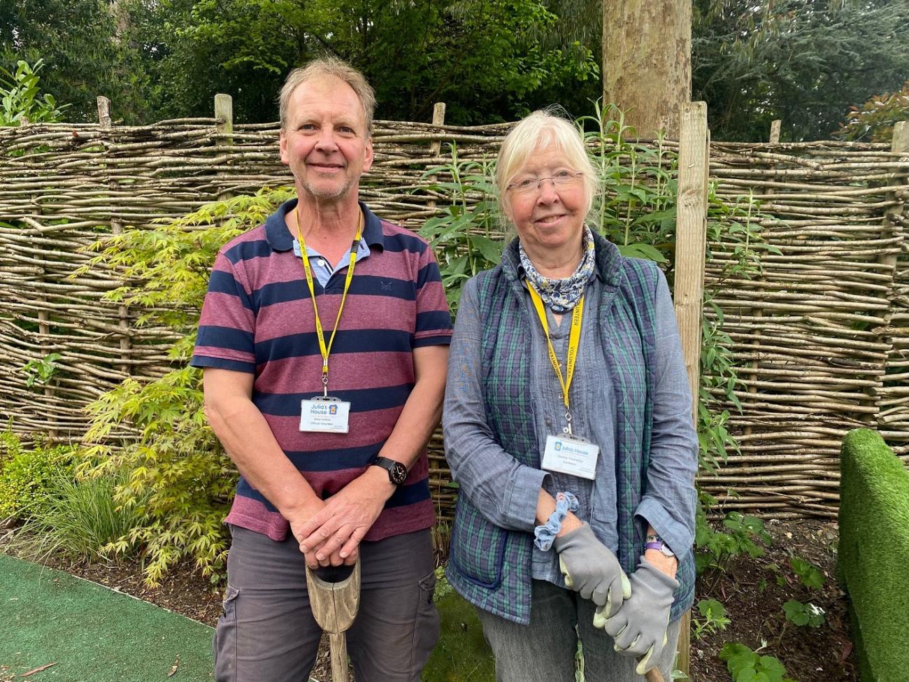 Volunteer gardeners Giles Collins and Jen Yearsley