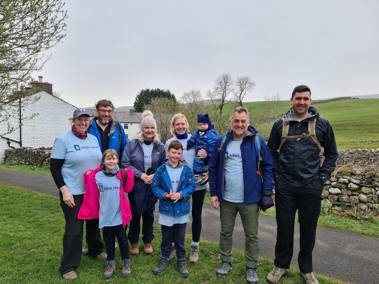 Harry Byrne (centre) with family and friends on his Yorks 3 peaks challenge