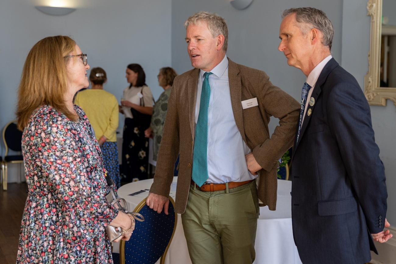 Julia's House Ambassador Emma Jerram with Danny Kruger MP and Martin Edwards
