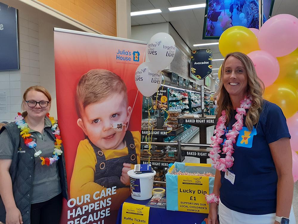 Sophie Cullen, Charity Champion for Morrisons New Milton and Caroline Attreed, Julia's House Corporate Fundraiser during Carnival Week