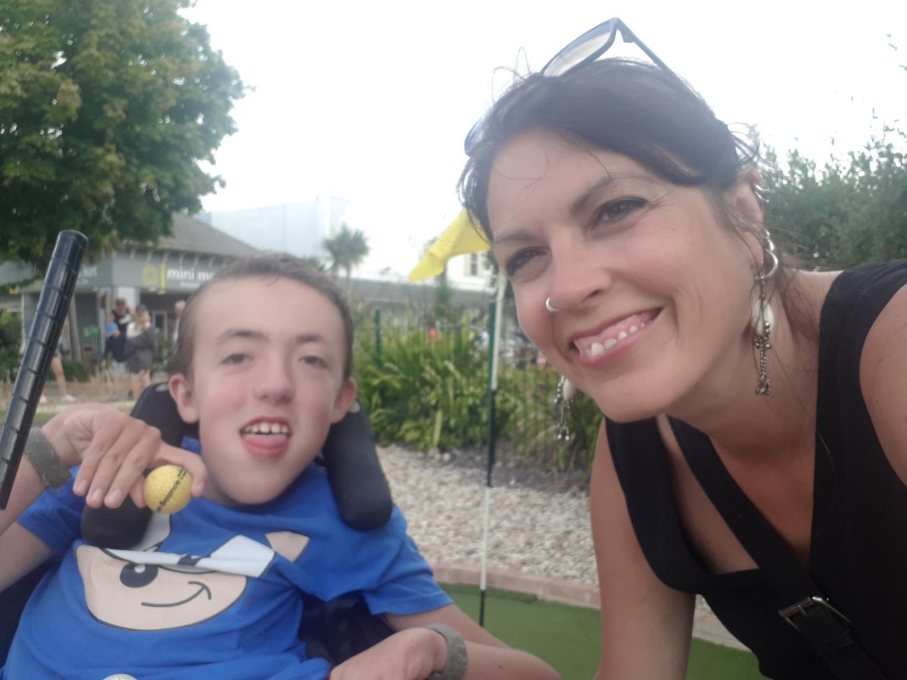 Oscar smiles with mum Alexandra