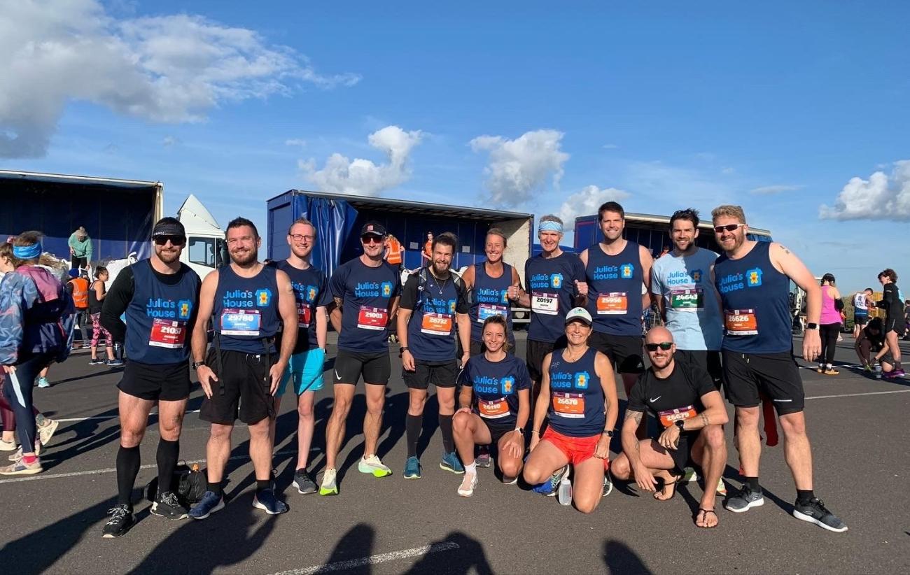 Julia's House Team 13 at the start of the Run Bournemouth half marathon