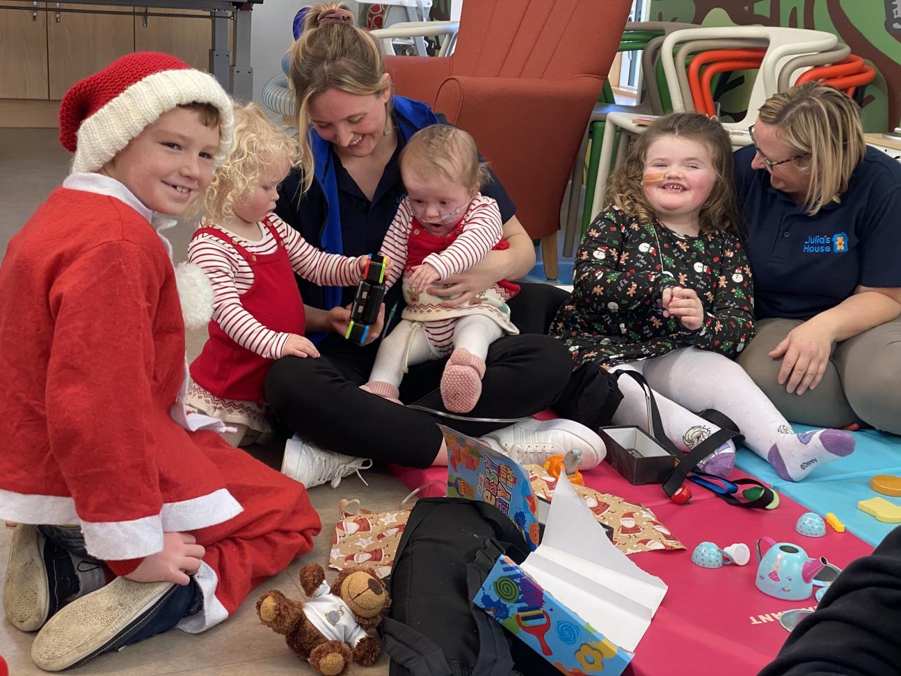Harry brings presents to children in Devizes