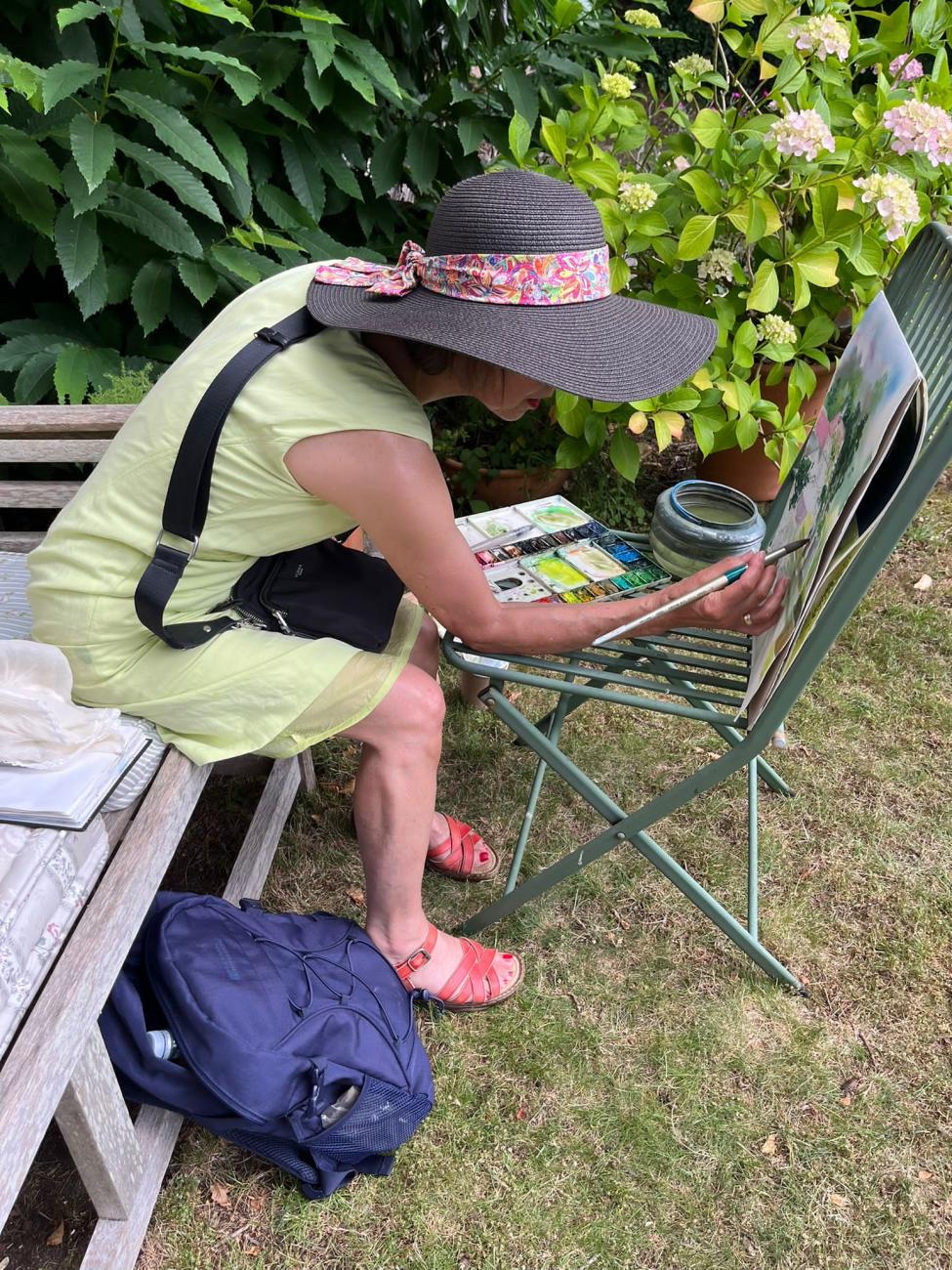 Painter in the garden